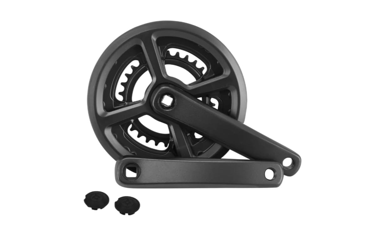 cyclingcolors Bicycle Crank Arm Crank Crankset Double Chainring 46-30T Length 170mm Aluminium Black 124mm Square Taper Axle