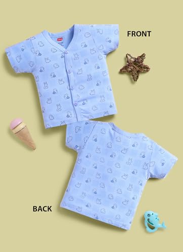 Image of LuvLap Baby Boys & Girls Regular Fit 100% Cotton Half Sleeve Jhabla Pack of 4