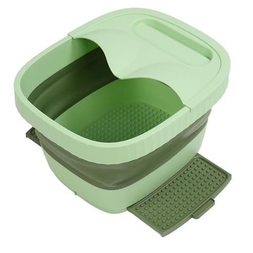Foot Soak Tub, Foldable Foot Bath Soak Tub Massage Function Easy Storage Promote for Travel (Green)