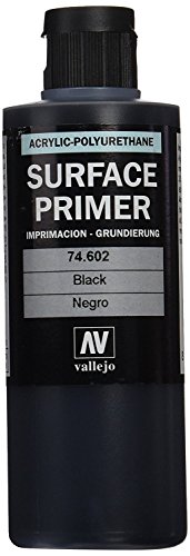 Vallejo 74602. Bote Pintura Imprimacion Negra de grano extrafino, para superficies de plastico o metal. 200ml