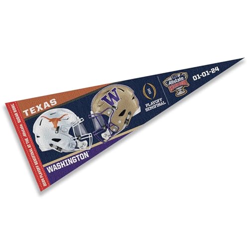 Banderín de Texas Longhorns con diseño de duelo del CFP Sugar Bowl 2023