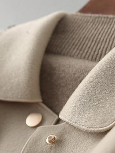 women's wool & pea coats Lapel Single Breasted High Short Wool Coat4