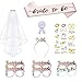 11 Pièces Lunettes de Mariée D'équipe, Mariée à Voiler, Autocollant de Tatouage de Mariée, Insigne, Diadème, Utilisé pour les Enterrements de Vie de Jeune Fille et de Mariage