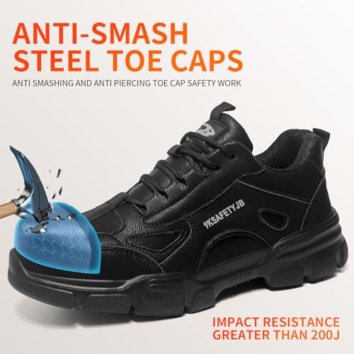 Image of Steel Toe Shoes for Men Puncture Proof Indestructible Industry Construction Work Shoes Lightweight Comfortable Breathable Steel Toe Safety Sneakers