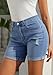 Bosmeer Women's Mid-High Waisted Ripped Denim Shorts Distressed Stretchy Jean Shorts Rolled Hem Casual Summer Jorts 2026 Fashion Trendy
