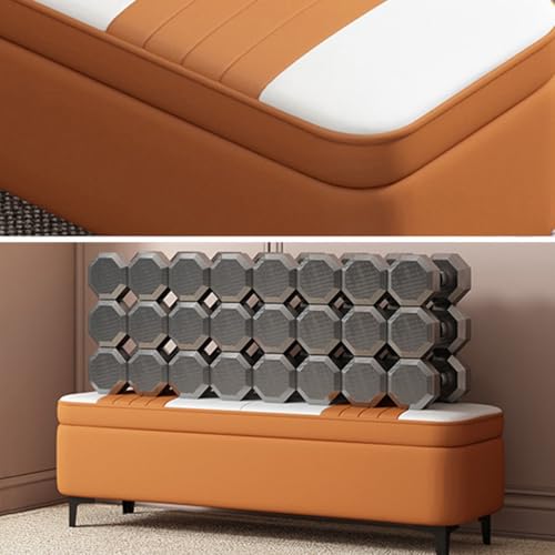 Banc ottoman cuir vert 60 cm : la solution assise gain de place