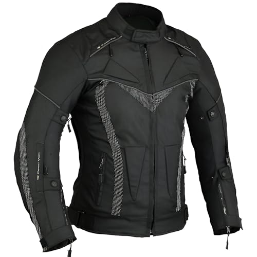 SAGA MOTO Jaqueta de motocicleta masculina, tecido cordura resistente ao clima para jaqueta de motocross Enduro (EUA, alfa, pequena, regular, regular, preta)