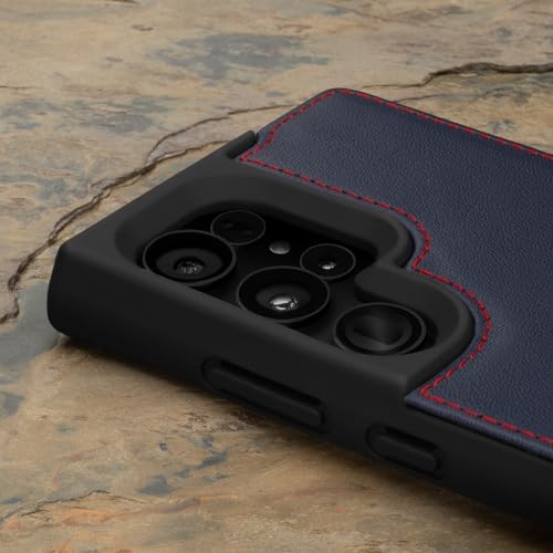 TORRO Etui do Samsung Galaxy S24 Ultra 5G Wysokiej Jakości Skórzane Etui (Granatowy)