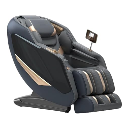 KJZQXYX Household Full-body Fully Automatic SL Guide Rail Smart Massage Chair, Built-in Negative Ion Purifier, Large Screen Touch Control, Smart Voice (navy blue)