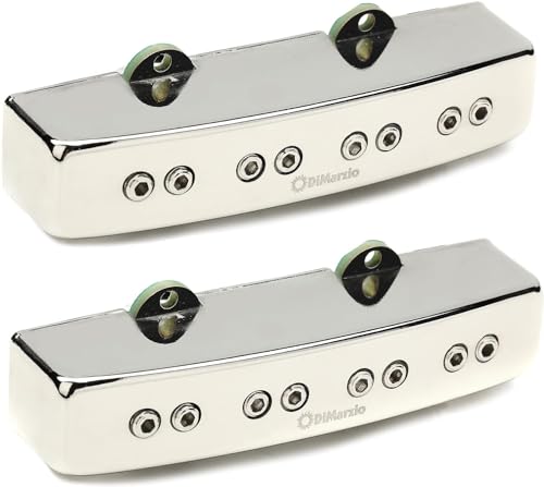 DiMarzio DP 302N Relentless J Pair Neck + Bridge Electric Bass Pickup Set, Nickel Cover, Standard - Image 2