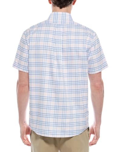 Brooks Brothers Mens Regent Fit Cotton Short Sleeve Mix Plaid Button Down Shirt,2