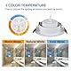 HCFEI LED Einbaustrahler Flach Dimmbar, Schwenkbar 5W LED Spots 230V, IP44 Bad Einbauleuchten Deckenspots Einbauspots, 3CCT Warmweiß Neutralweiß Kaltweiß (3er set, Weiß, 38°)