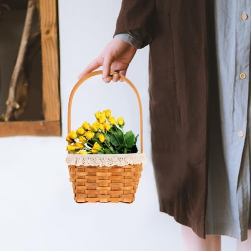 Cesta de frutas tejida de madera ideal para decorar bodas y mesas con encanto natural 7