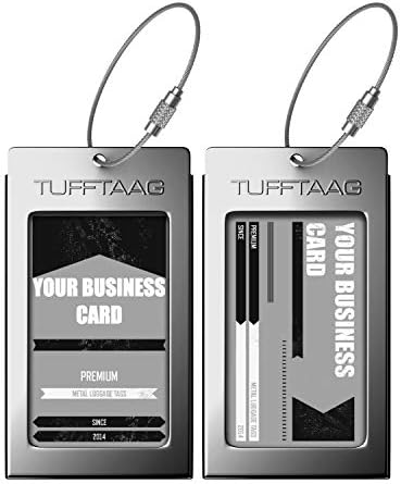 Luggage Tags Business Card Holder TUFFTAAG Travel ID Bag Tag in Many Color Options
