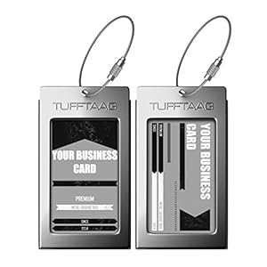 Luggage Tags Business Card Holder by TUFFTAAG – Durable Travel ID Bag Tag in Multiple Color Options, Perfect for Suitcases, Backpacks, and Carry-Ons, Easy Identification, Secure and Stylish