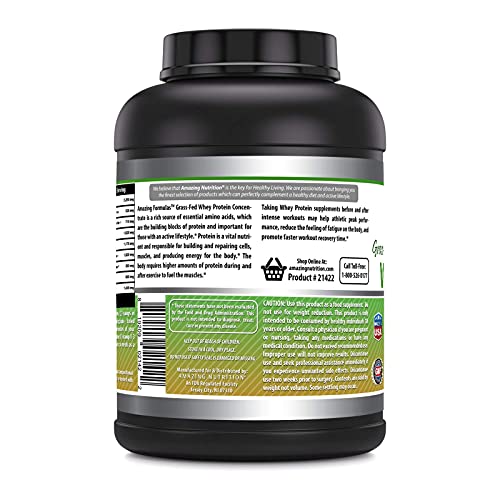 Amazing Formulas Grass FED Whey Protein 5 Lbs (Non-GMO, Gluten Free) -Made with Natural Sweetener and Flavor - rBGH & RBST Free -Supports Energy Production & Muscle Growth (Unflavored, 5 Lb) - Image 3