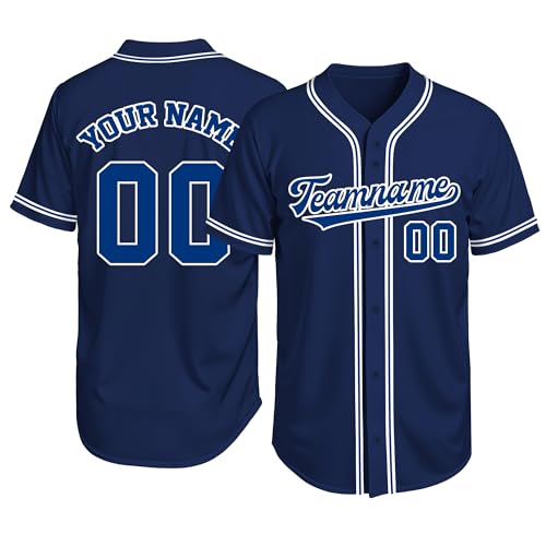 Image of Custom Baseball Jersey Personalized Stitched or Printed Name Number Baseball Shirt Sports Uniform Gifts for Men Women Youth