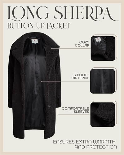 URBAN REPUBLIC Women's Sherpa Coat - Cozy Textured Sherpa Button Up Winter Jacket - Warm Outerwear Coats for Women (S-XL)2