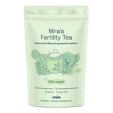 Mira Fertility Tea, Caffeine-Free, 100% Organic, Goji Berry and Ginger Root Helps Regulate Cycles, Support Conception, and Promote Hormone Balance, Peppermint, 20 Tea Bags Per Box Cover