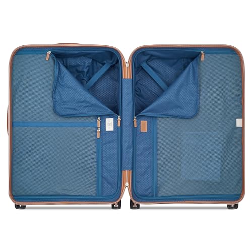 Image of DELSEY PARIS Chatelet Air 2.0 Checked Suitcase 28 Inch Large, Hardside Polycarbonate Luggage, Dual-Density Spinner Wheels, TSA Lock, Blush Pink