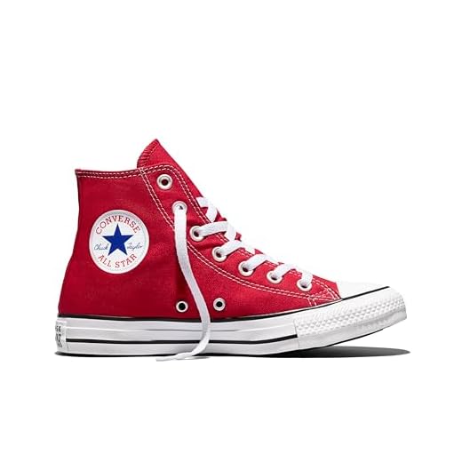 Converse Tênis unissex adulto Chuck Taylor All Star Canvas cano alto, 39 masculino / 40 feminino, Vermelho, 36