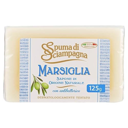 Spuma di Sciampagna"Marsiglia" Natural Soap with Antibacterial - 4,40 Ounce (125 g) Bars (Pack of 4) image 5