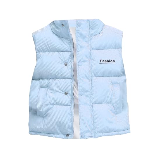 Boys Girls Puffer Vest Down Jacket Waistcoat Kids Sleeveless Zip Up Winter Coat Gilet Toddler Lightweight Outwear Outfit