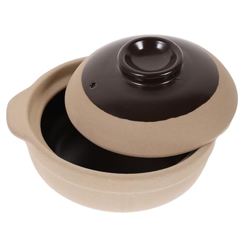 MOTHNUR Cazuela De Terracota Olla de arcilla Cacerola de arcilla molde de pastel estaño plato sartén doble alimento cazuela casera olla de cocina casera cazuela de barro de cerámica casera