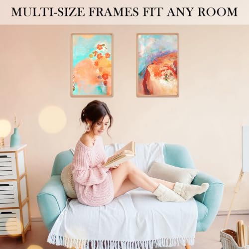 LAUBO2 Wooden 8x10 Picture Frame Matted to 6x8 / 5x7, Natural Beech Wood Photo Frame White, Pine Wood Back Panel by LAUBO2 - Image 7
