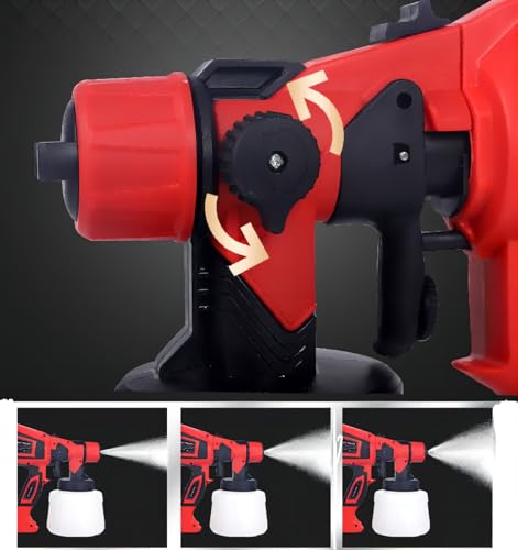 Paint Sprayer 1400ML Pot 9.8ft Spray Gun Wire 700W HVLP 6 Copper Nozzles & 3 Paint Sprayers Easy to Clean for Furniture Cabinets Fence Garden Chairs Walls Door DIY Works etc