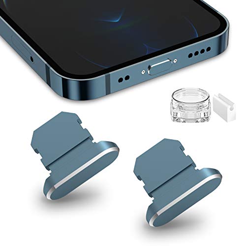 TITACUTE 2 Pack Anti Dust Plugs for iPhone 13 11 12 Pro Max Dust Cover 8 Pin Dust Plug with Mini Storage Box iPhone Charging Port Plugs Compatible with iPhone 12 Mini/ 11 Pro/XS/XR/ 8 Plus Grey