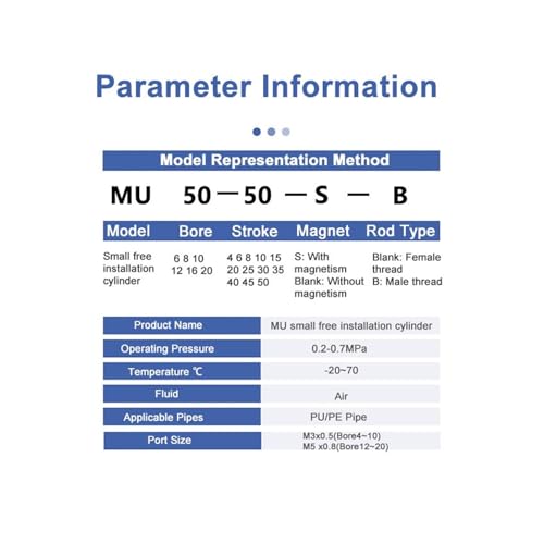 Vérin pneumatique compact MU8-S course 25mm pour système automatisé