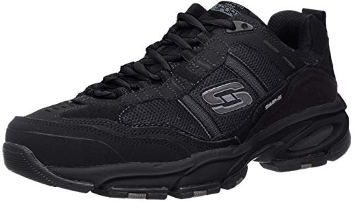 Skechers Sport Men's Vigor 2.0 Trait Memory Foam Sneaker, Black/Charcoal, 9.5 M US