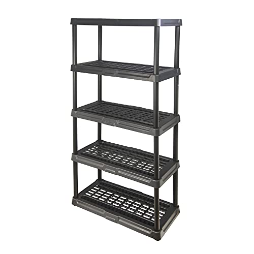 BLACK+DECKER, (71”H x 36”W x 18”D 5-Tier Heavy Duty Ventilated Storage Shelf, 150 lbs per...