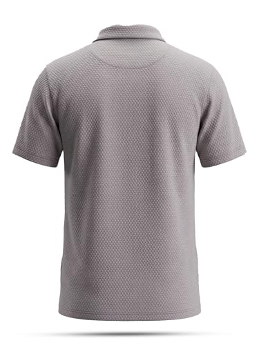 Image of fanideaz Mens Jacquard Tshirt Regular Fit Premium Collar t Shirts for Mens with Classic Style Polo Tshirts Shirts for Men Casual wear and Modern Zipper t Shirts for Men
