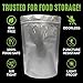 50 Mylar Bags for Food Storage, Airtight 7-Mil Thick Gusseted Zip Lock, Long Term, Reusable, Emergency Food Supply & Freeze Dryer Bags - 2 Quart 8x12 Inch