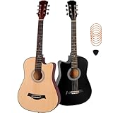 HOLTTER Violão Clássico Acústico para Iniciantes Destros Seis Cordas de Aço Acabamento Fosco Violão Tradicional Seis Cordas (Marrom Claro)