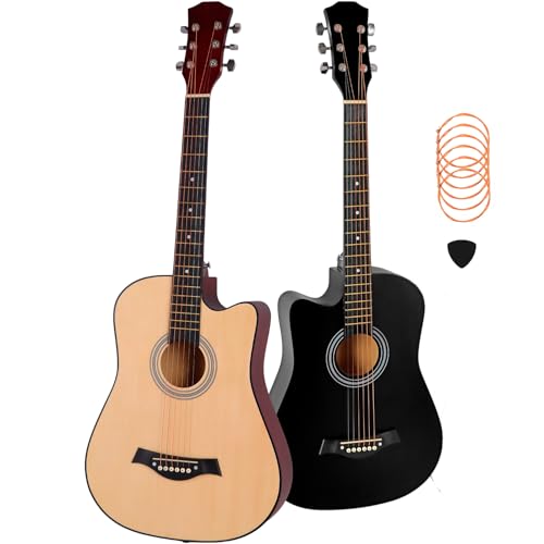 HOLTTER Violão Clássico Acústico para Iniciantes Destros Seis Cordas de Aço Acabamento Fosco Violão Tradicional Seis Cordas (Marrom Claro)