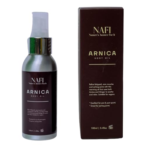 NAFI Arnica - Aceite de masaje corporal 100% esencial para el cuerpo, 3.4 onzas líquidas.