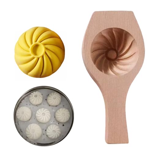 Image of Wooden Bao Bun Maker,Baozi Maker Machine,Wooden Steam Bun Mold,This Kitchen Appliances And Gadgets Is the Best Gift for Asian Food Enthusiasts And Dumpling Maker (Steamed Bun A)