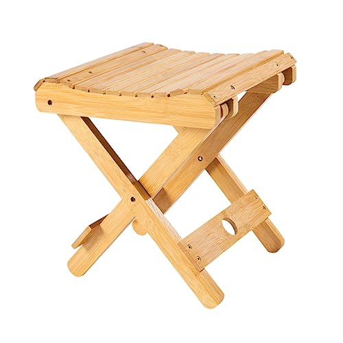 OHPHCALL Vandringssits 1 St Träpall Hopfällbar Sits Fiskepall Resa Bambu Vandringsstol Bärbar Stol Fotpallar