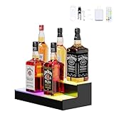 Dethan 2 Tier 15 Inch Liquor Bottle Display Shelf - Wine Racks with Multi-Color, Acrylic Bar Shelves for Commercial Clubs