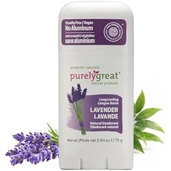 Purelygreat Lavender Scented Women & Men Natural Deodorant Stick | Travel Friendly Hygiene Essential | Parabens & Aluminum Free Clean Deodorant for Women & Men - 2.64 oz / 75 g