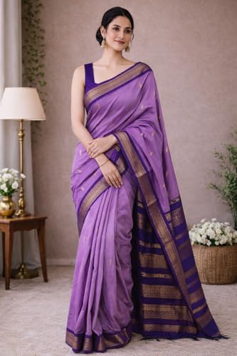 Image of South Cotton Gadwal Saree for Women | Celebrity Inspired Traditional Ethnic Wear | Chettinad & Kalyani Cotton Sarees | Soft Cotton Saree with Blouse Piece