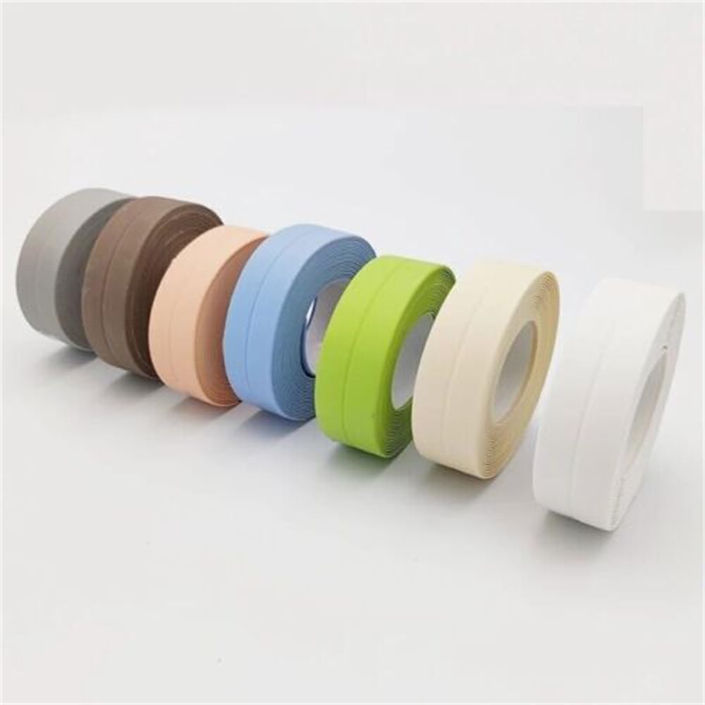 Bath Kitchen Caulk Tape Sealant Strip,PVC Self Adhesive Toilet Wall Sealing Tape. Waterproof Used for Toilet Bowl Bathroom (White)