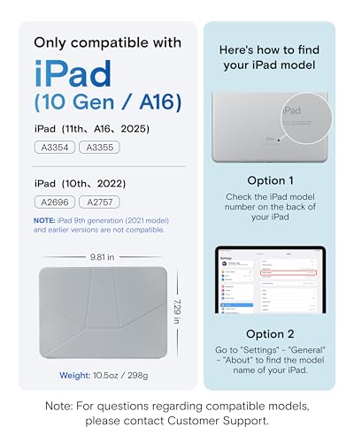 Image of MOFT Dynamic Folio for iPad (10th Gen) & iPad (A16 2025), Slim Magnetic Tablet Case with Stand and Over 20 Viewing Angles, Auto Wake /Sleep Function - Cement