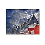 1 bedroom washington dc  QITEX Mural Pared Decoracion Hogar 40x60cm Sin marco Washington DC Townhouse Cool Wall Decor Art Print Poster Canvas Pintura Wall Art Poster for Bedroom Living Room Decor