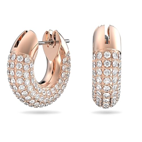 Recopilación de Aretes Swarovski del mes. 46 Swarovski Aretes de Aro Pequeños Dextera para Mujer, Aretes con Cristales, en Baño Tono Oro Rosa, Colección Dextera de Swarovski