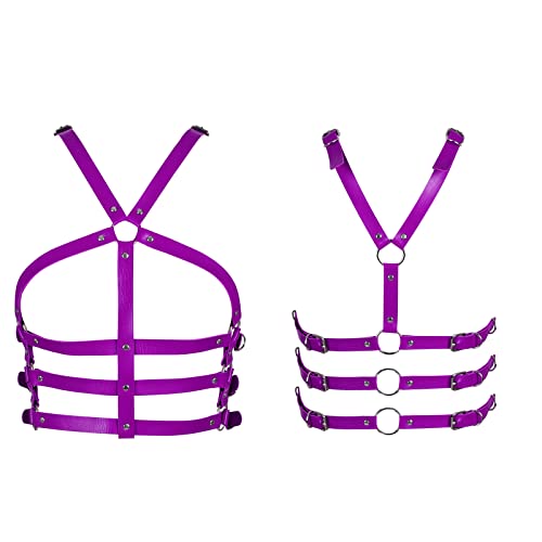 Men's Leather Body Harness Punk Chest Belt Adjustable Gothic Carnival Halloween Party Dance Costume Accessories2