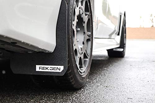 REK GEN Rally Mud Flaps with White Logo Compatible with 2015-2021 Subaru WRX/STI - Mounting Hardware & Instructions Included.
